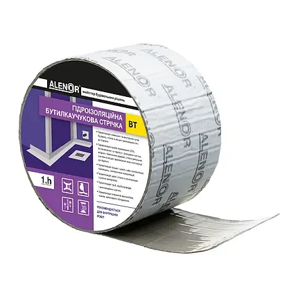 Герметизуюча еластична бутилова стрічка Alenor BT 100мм 10м, фото 1