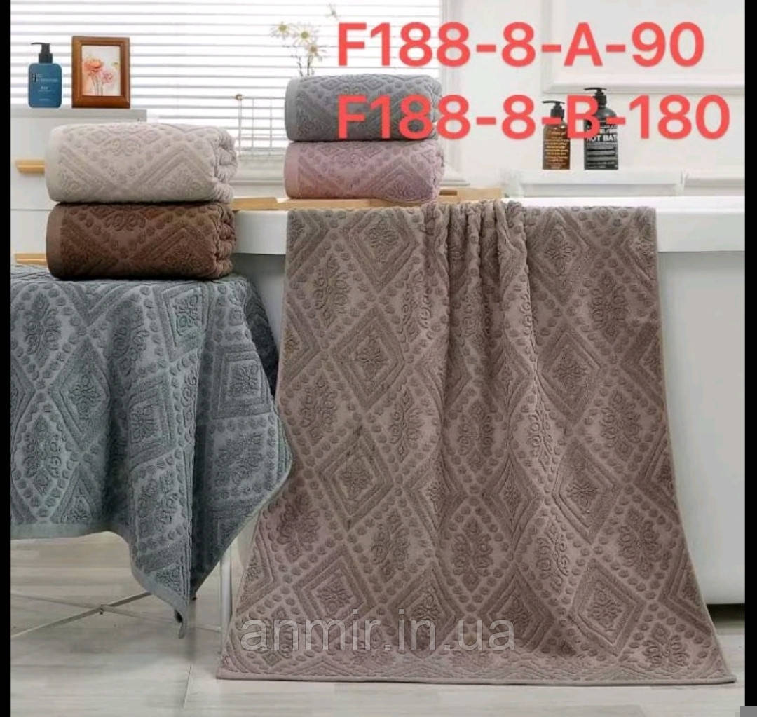 Рушник банний РОМБИ махра 140х70 см, кольору міксом