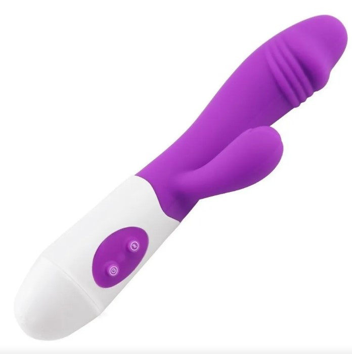 Жіночий вібратор масажер із функцією кліторальної стимуляції, безпечний медичний силікон 20 см, фото 1
