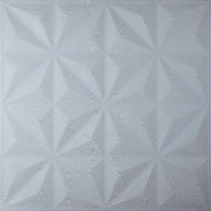 Самоклеюча 3Д панель 700x700x6мм декоративна стельова панель біла зірки, фото 1