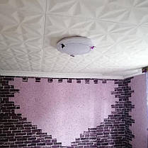 Самоклеюча 3Д панель 700x700x6мм декоративна стельова панель біла зірки, фото 2