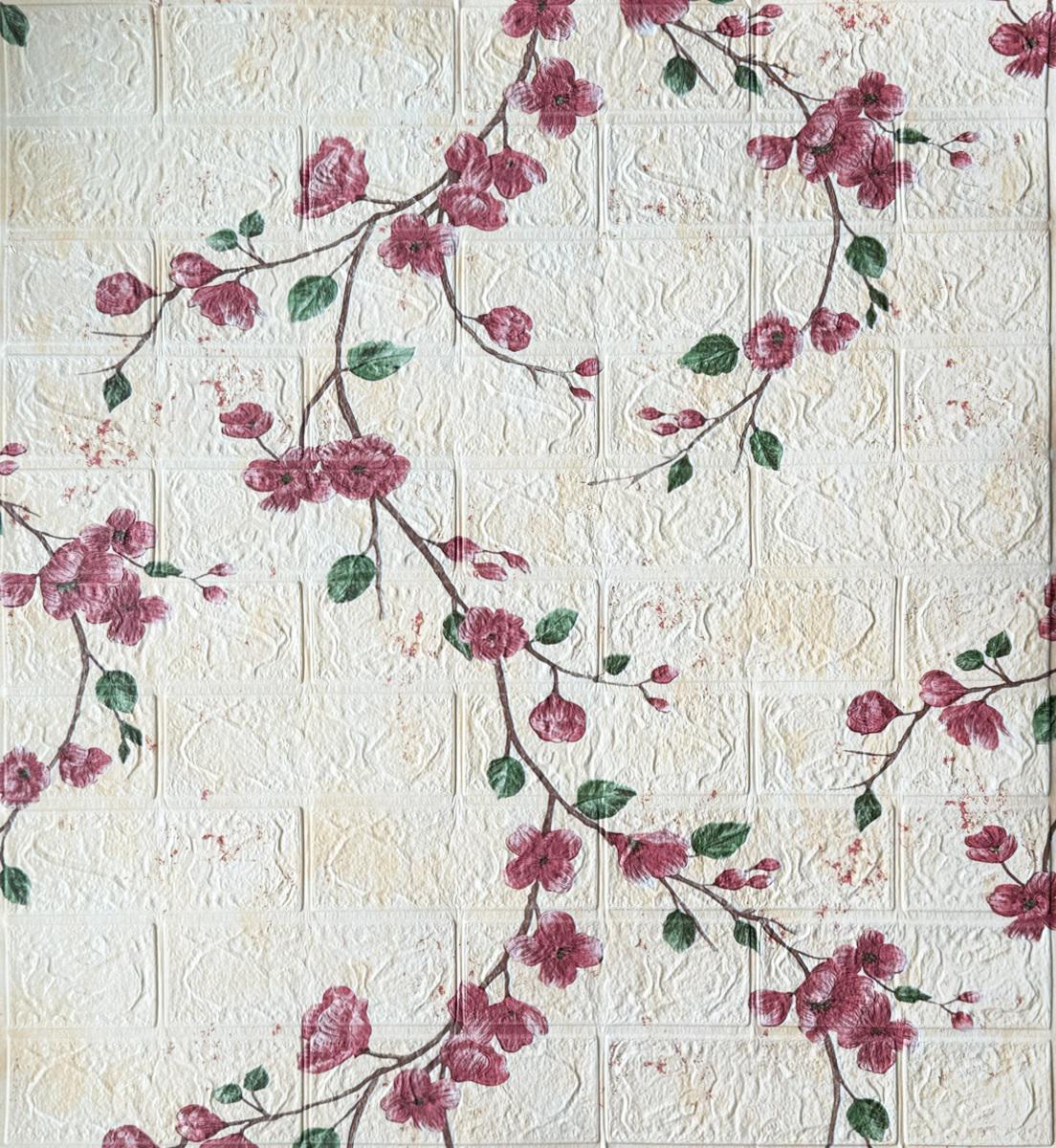 Самоклеюча декоративна 3D панель під цеглу сакура 700x770x3мм (6234-3)