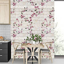 Самоклеюча декоративна 3D панель під цеглу сакура 700x770x3мм (6234-3), фото 2