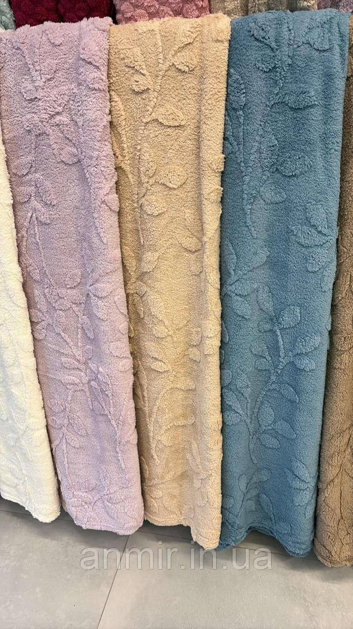 Покривало-плед на ліжко КВІТИ товсте мікрофібра розмір 180х200 см, кольору міксом