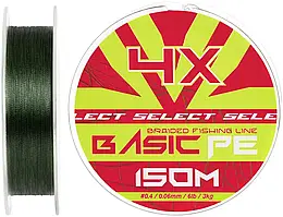 Шнур Select Basic PE Green 150m 0.06mm 6lb/3kg