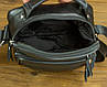 Сумка через плече з натуральної шкіри 22х24х6 / месенджер для активного чоловіка, чорний, фото 9