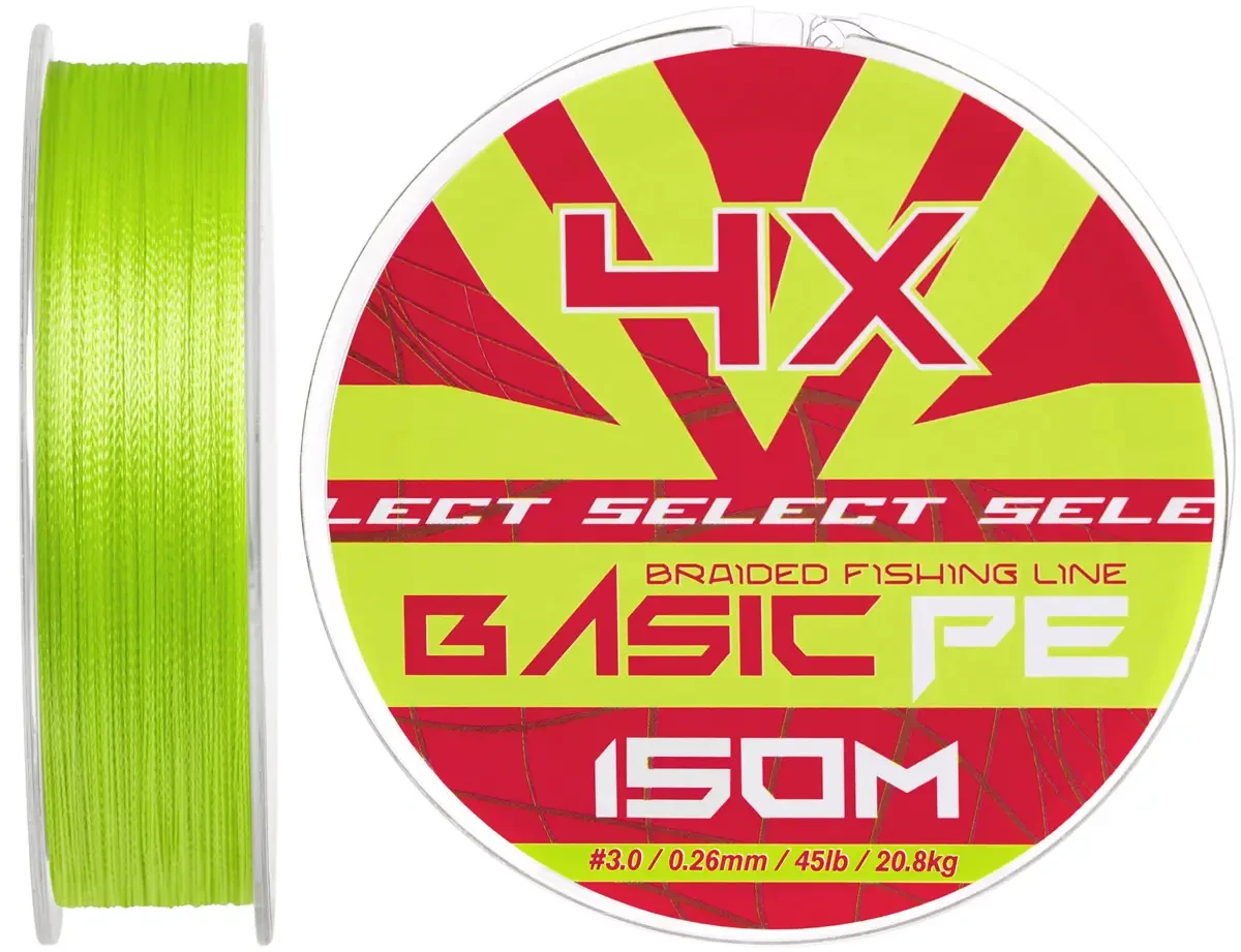 Шнур Select Basic PE Light Green 150m 0.26mm 45lb/20.8kg