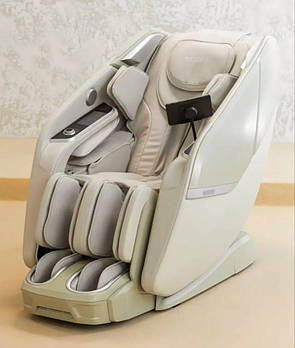 Преміальне 4D SL масажне крісло Manzoku White Shelter 4D з витяжкою хребта і Zero Gravity