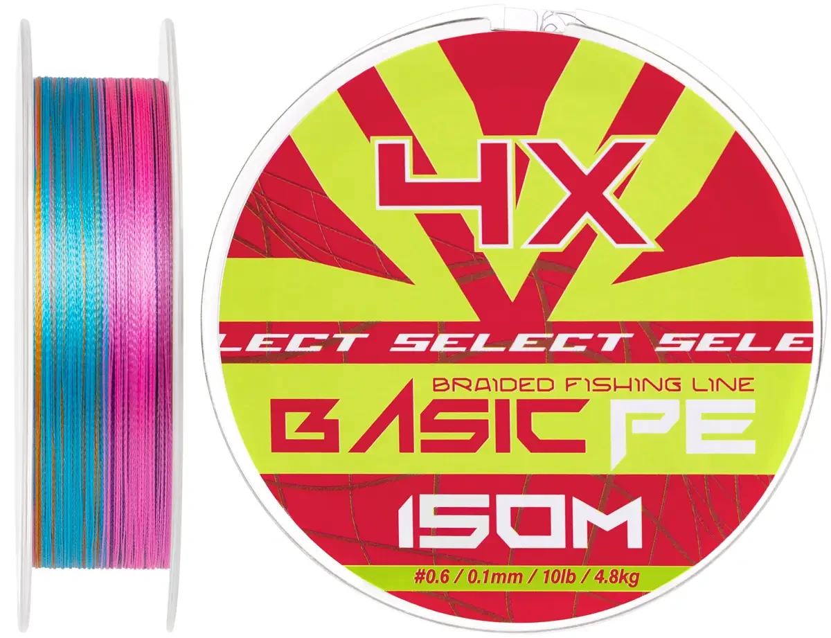 Шнур Select Basic PE Multicolor 150m 0.10mm 10lb/4.8kg