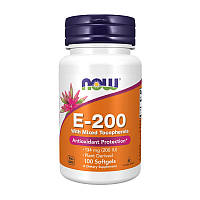 NOW E-200 (134 mg) With Mixed Tocopherols (100 softgels)