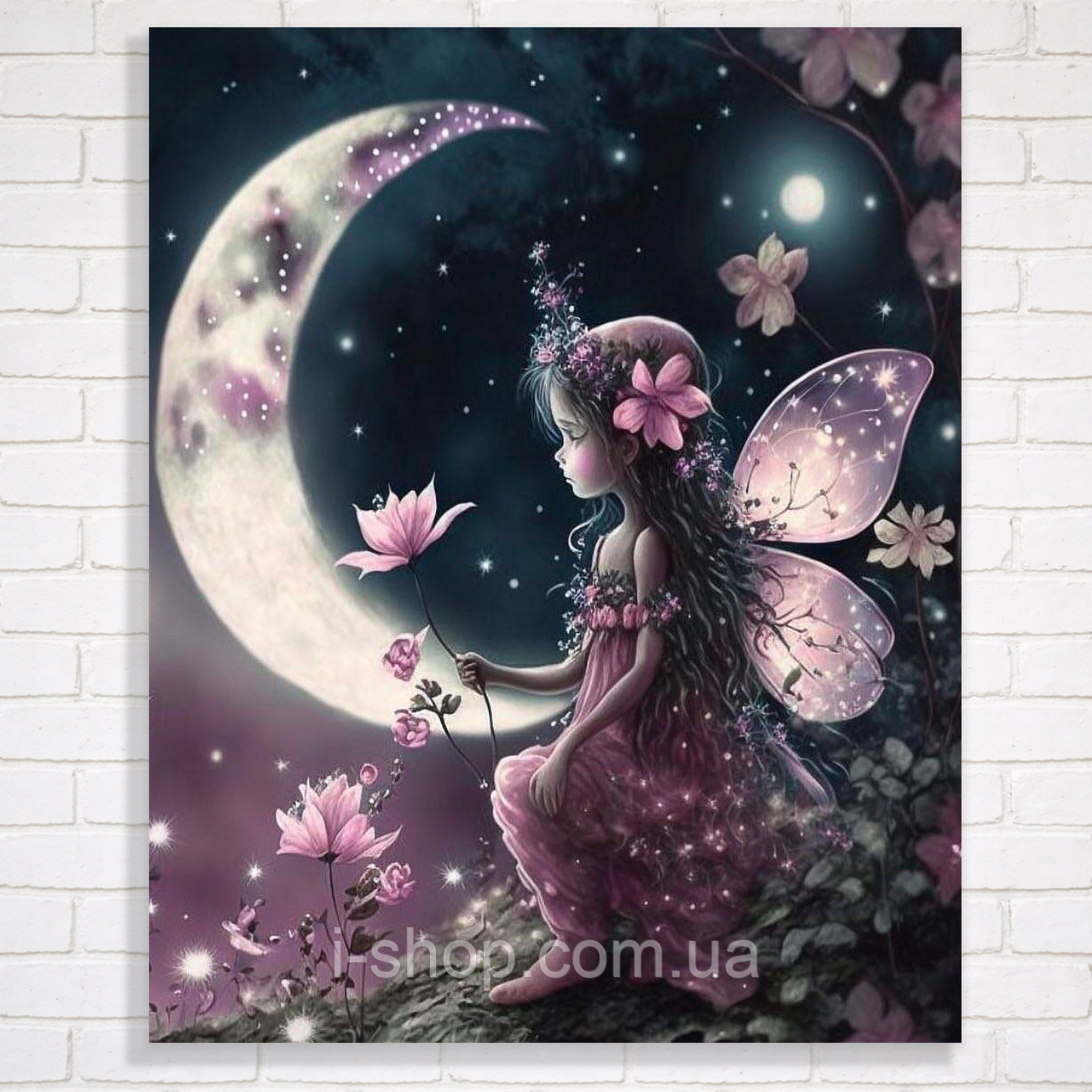 Алмазна мозаїка з рамкою Фея Місячного Світла 30x40 см для творчості та подарунка в коробці Dreamtoys, фото 1