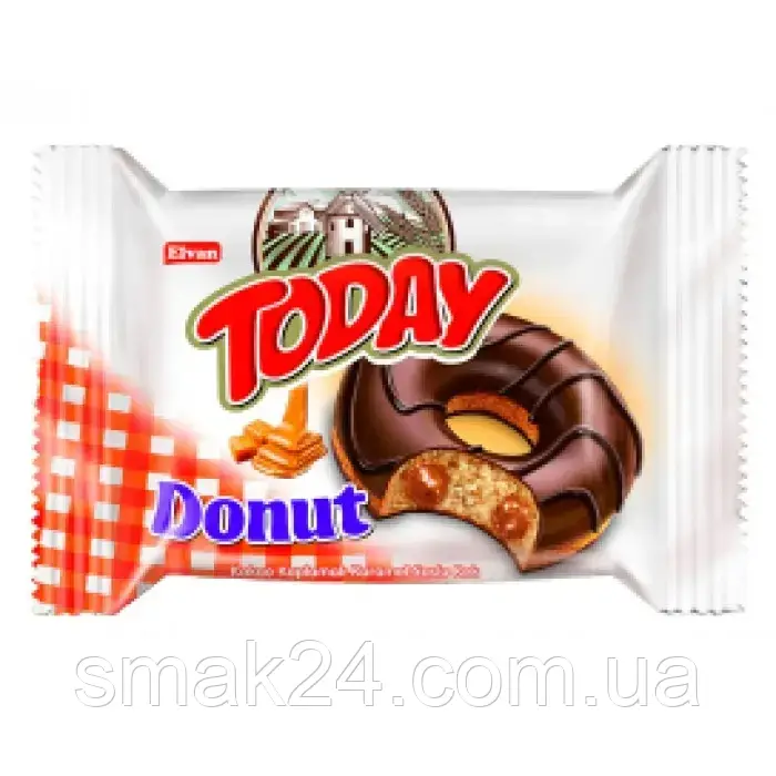 Кекс (донат) в глазурі з карамеллю Elvan Today Donut Blueberry 50г Туреччина