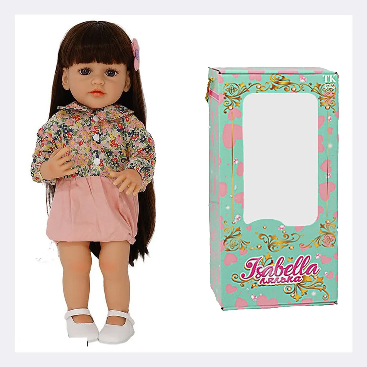 Лялька, функціональна, висота: 50 см, датчик руху, звуки: сміх, плач, засинає, гумова, імітація скляних очей, фото 1