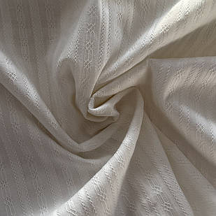 Батист у вертикальну жакардову смужку, колір молочний