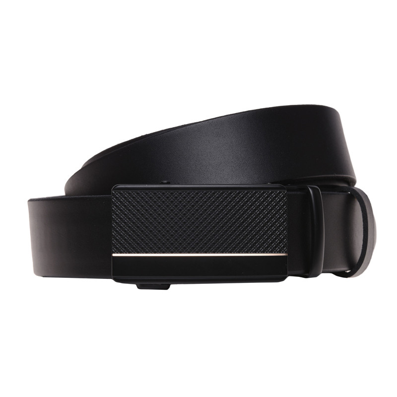 Автоматичний чоловічий пасок з пряжкою115-125×3.5 / ремінь на штани Borsa Leather, чорний, фото 1