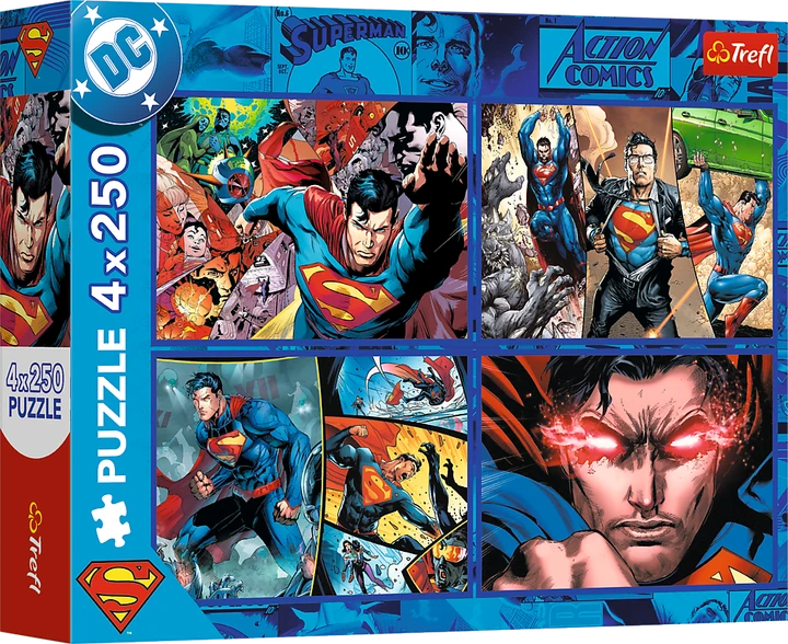 33400 Trefl Пазли "4x250"  Superman Сміливість Супермена, шт, фото 1