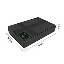 ДБЖ для роутера, повербанк UPS Mini DC1018P для роутерів 10400mAh (18W 1A*5V/9V/12V) Black, фото 5