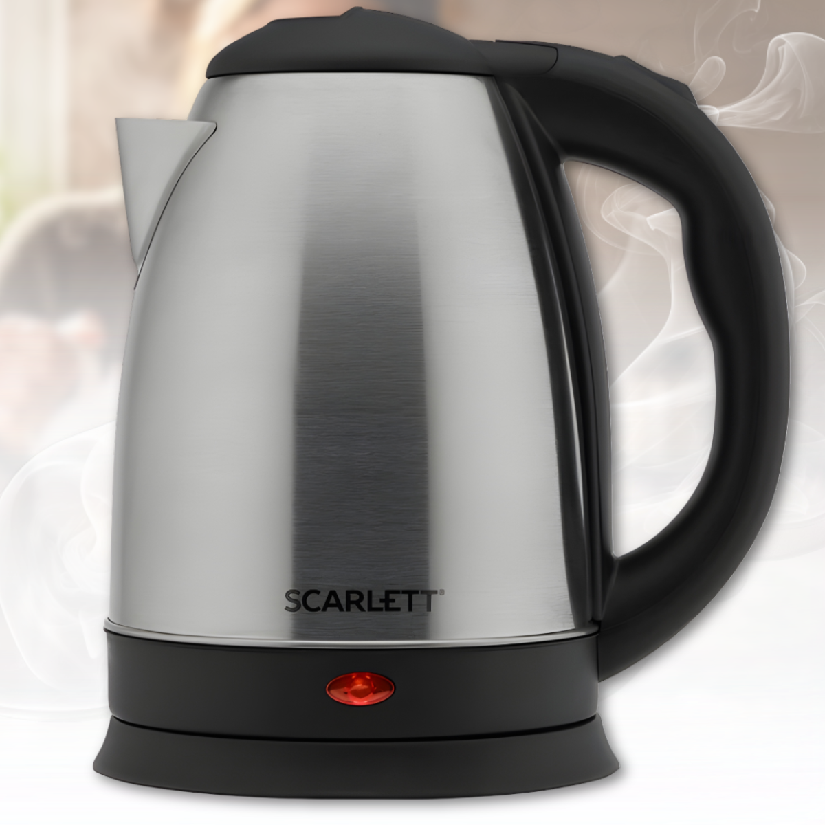 Електричний чайник на 2 літри з нержавіючої сталі з автовідключенням Scarlett SC-20A 1500W, фото 1