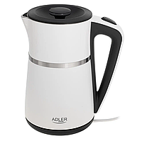 Електрочайник Adler AD 1355 White 1.7 л, 2200 Вт, подвійні стінки