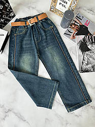 Джинси для дівчинки палаццо з ременем Темно-Синій 23571, 32, Темно-Синій, Дівчинка, Весна Осінь, 158