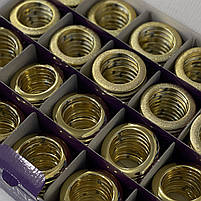 Люверси двосторонні для штор глянцеві золотого кольору 35 мм упаковка 100 шт (FU-L11), фото 3