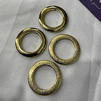 Люверси двосторонні для штор глянцеві золотого кольору 35 мм упаковка 100 шт (FU-L11), фото 2