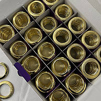 Люверси двосторонні для штор глянцеві золотого кольору 35 мм упаковка 100 шт (FU-L11), фото 4