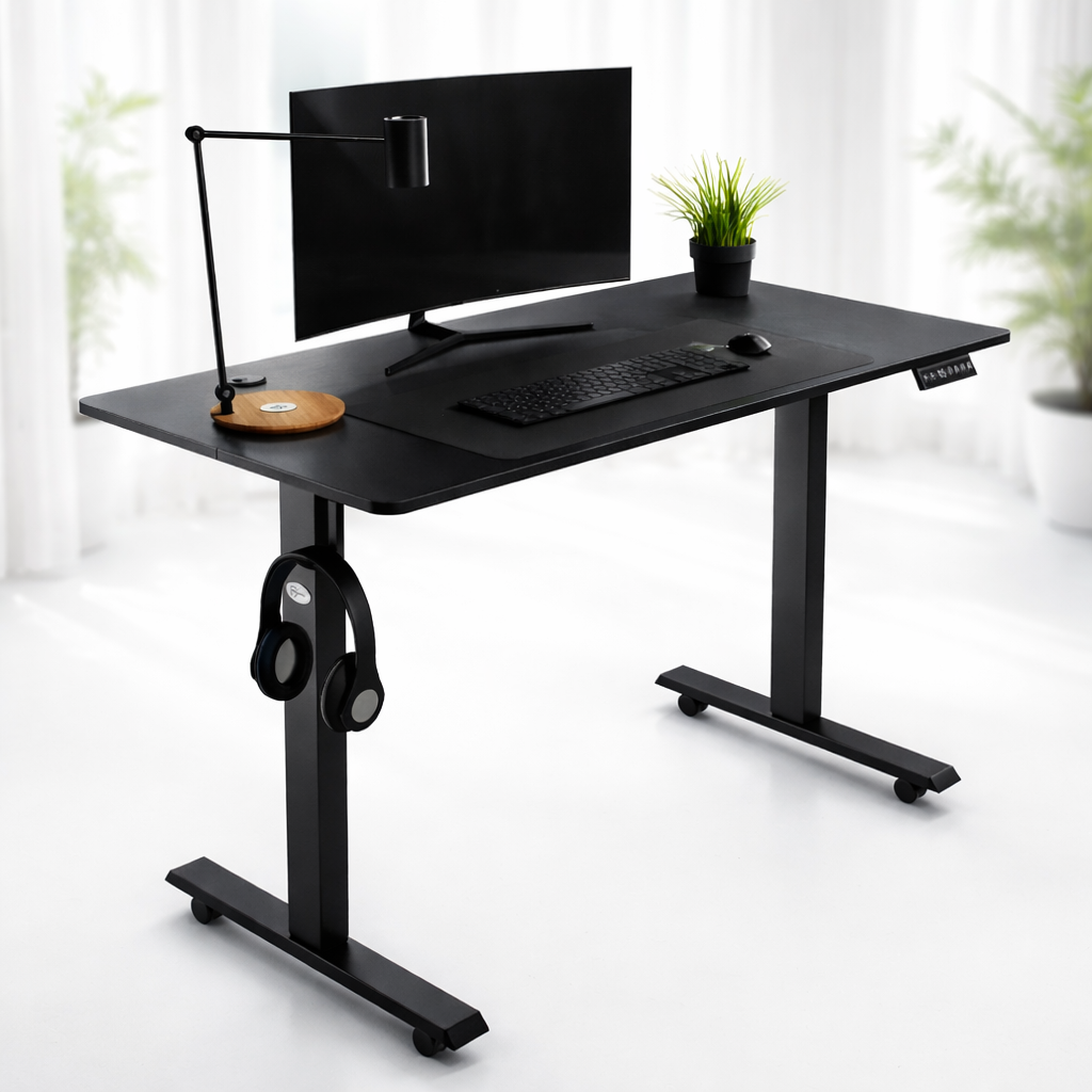 Комп'ютерний стіл з регульованою висотою Di Volio Amone чорний 120 х 60см смарт-стіл з пам’яттю 3 положень та LCD-панеллю