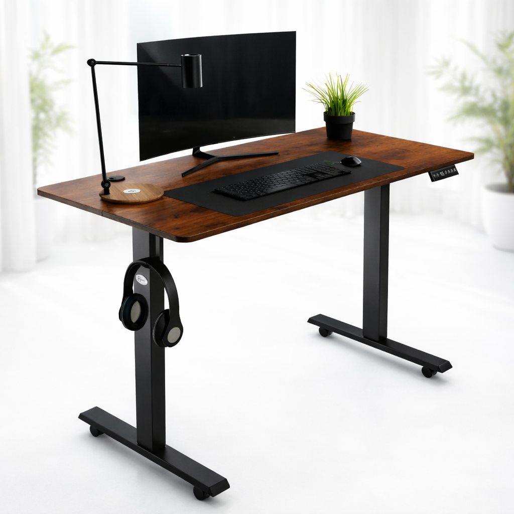 Комп'ютерний стіл з електрорегулюванням висоти Di Volio Amone коричневий смарт-стіл sit-stand з пам’яттю 3 положень LCD-панель