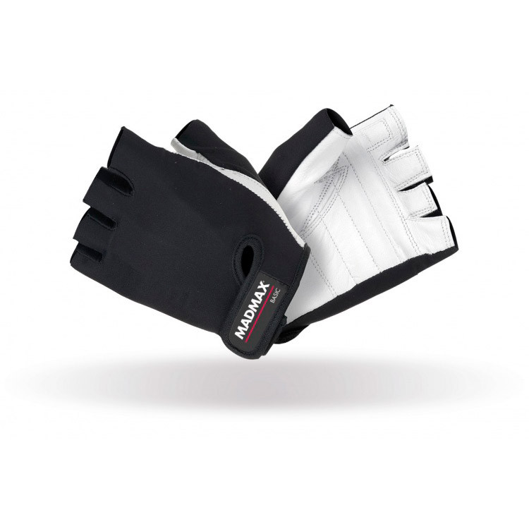 Mad Max Basic Workout Gloves White/Black MFG-250 (M size), фото 1