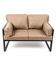 Диван "Махагоні" 2-х місний (бежевий на чорному)