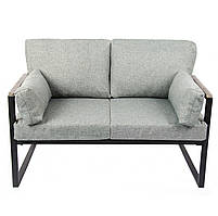 Диван "Софора" 2-х місний (сірий на чорному)
