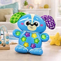 Музичний телефончик-іграшка Собачка Kids Hits KH09/002 — інтерактивна іграшка для малюків світло, звуки та шелесткі вушка, фото 4