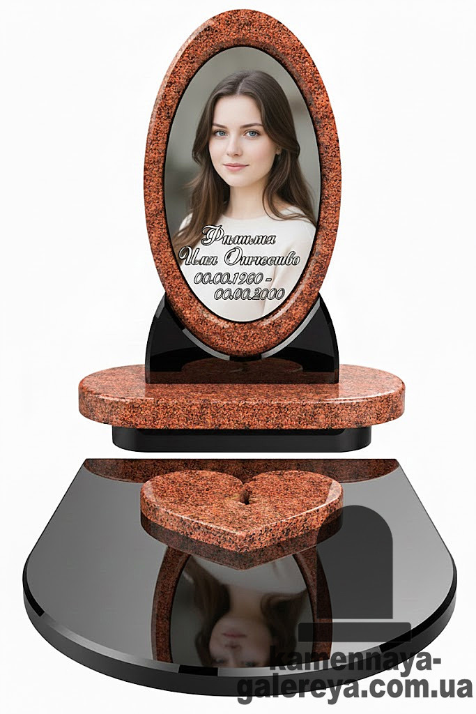 Комбінований пам'ятник із кольоровим фото КП-27