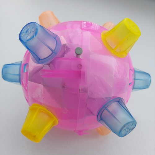 М'яч Психопатик зі світлом музичний, рожевий 11-11-11 см. (9385), фото 1