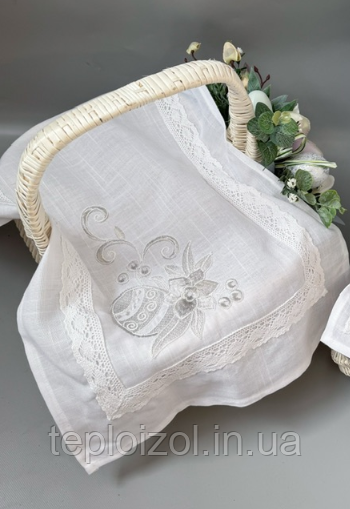 Великодній вишитий рушник на корзинку, 60*40 см, фото 1