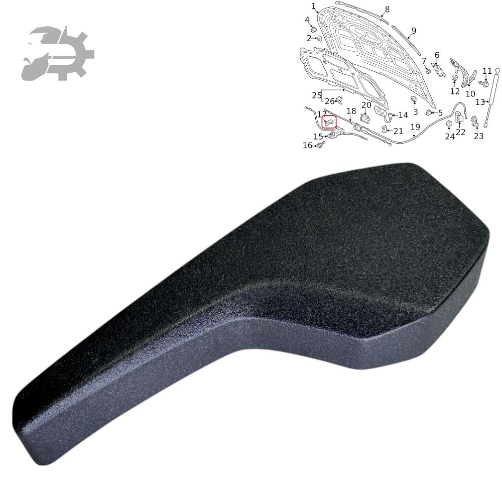 Ручка відкривання замка капота Q3 Audi 4M0823661D 4M0823661C, фото 1