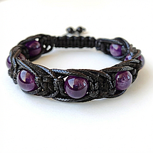 Браслет плетений з Аметистом d 10 мм, фото 3