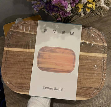 Кухонна дошка для нарізки SMEG Cutting Board Дерев'яна дошка 28×42×1.9 см KT7006503 peremogaua