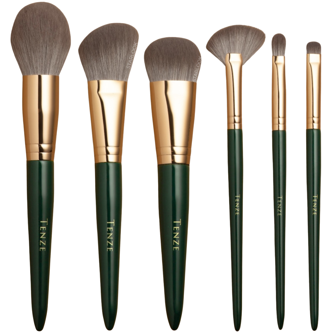 Набір з 6 пензлів для макіяжу Tenze Emerald Collection “Special”, фото 1