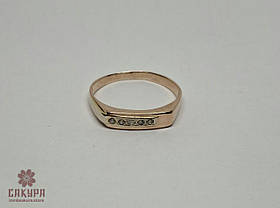 Золотий Перстень зі вставкою цирконій