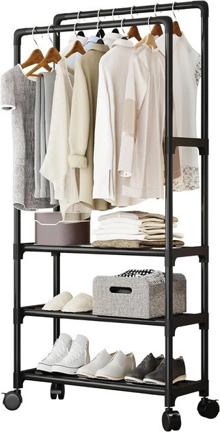 Вешалка для одежды напольная 2 секции 150x60x40 чорний (XPRO-563), фото 1