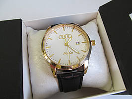 Чоловічі наручні годинники AUDI (АУДІ), золото з білим циферблатом