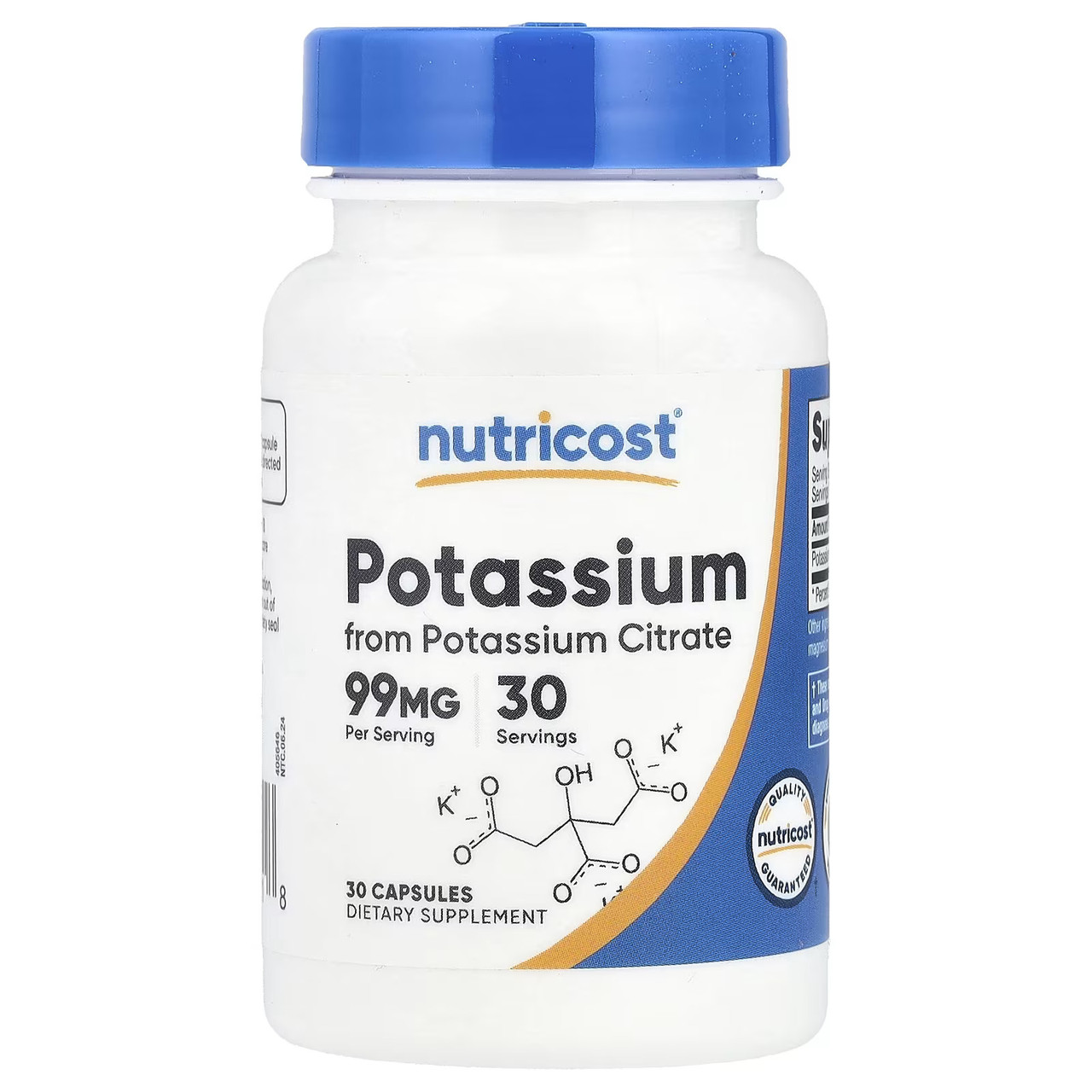 Калій Nutricost Potassium, 99 mg, 30 Capsules, фото 1