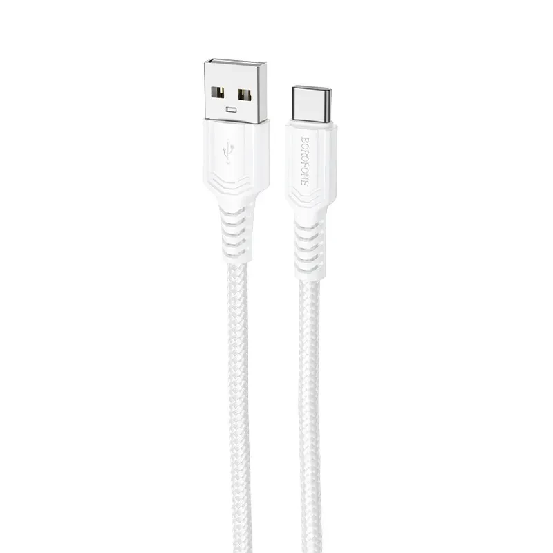 Дата кабель Borofone BX116 Certain USB to Type-C 3A (1m) White, фото 1