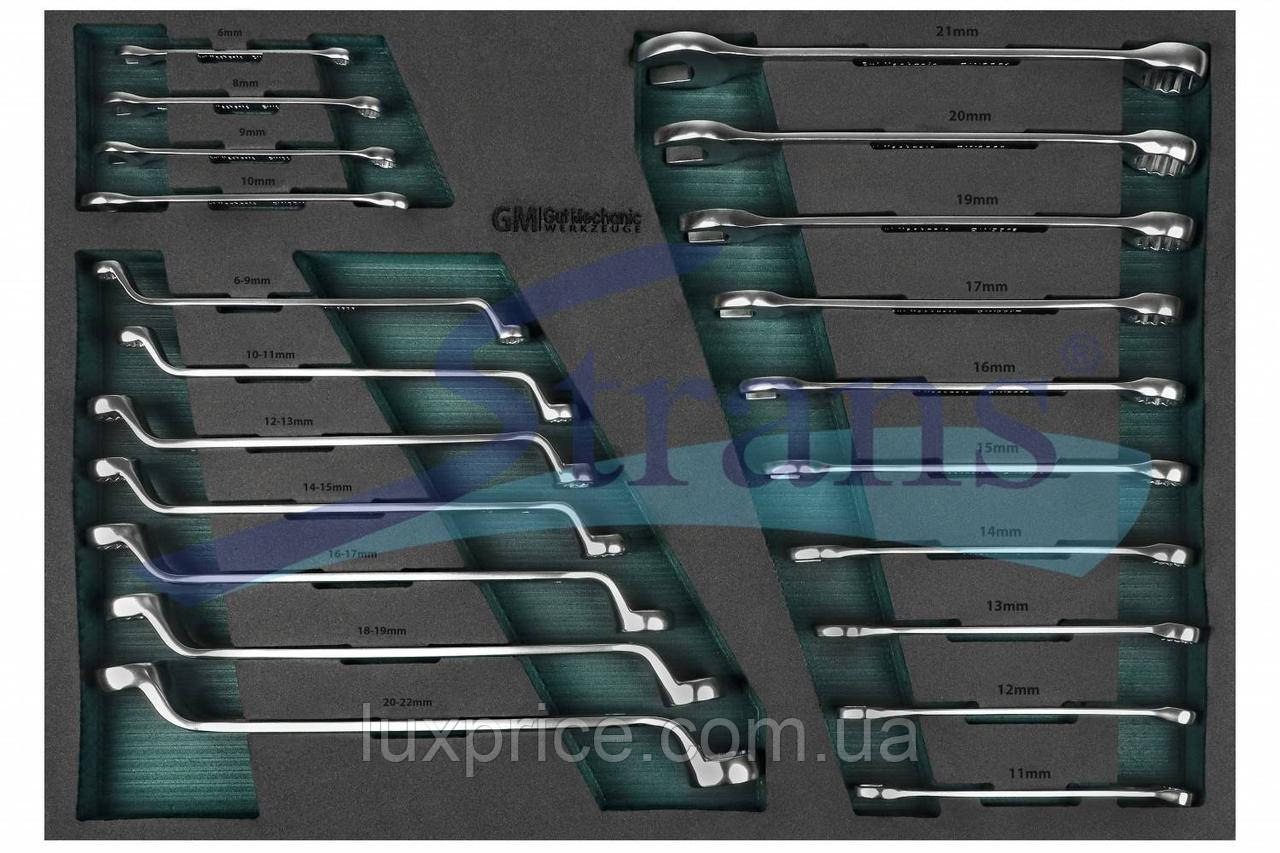 Набір ключів накидних та рожково-накидних в ложементі Gut Mechanic 21Шт Wts10021LuxPrice, фото 1