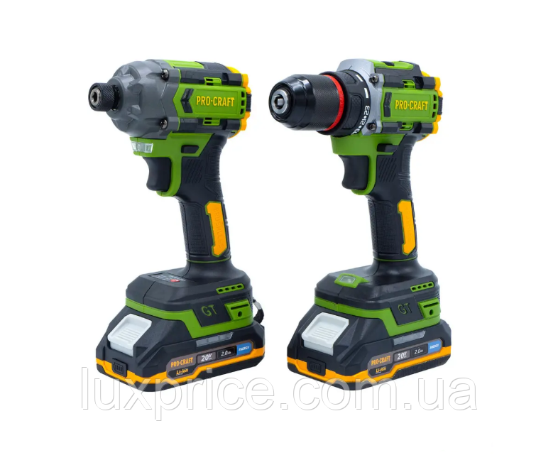 Набір акум. інструменту шуруповерт та гвинтоверт (2 АКБ) Procraft PA214SETLuxPrice, фото 1