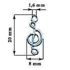 Набір 2 шт Підвіска 20х8 мм Отвір 1,6 мм, Кулон Скрипковий Ключ, Колір Срібло, Метал, Рукоділля, на Біжутерію, фото 2