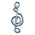 Набір 2 шт Підвіска 20х8 мм Отвір 1,6 мм, Кулон Скрипковий Ключ, Колір Срібло, Метал, Рукоділля, на Біжутерію, фото 3