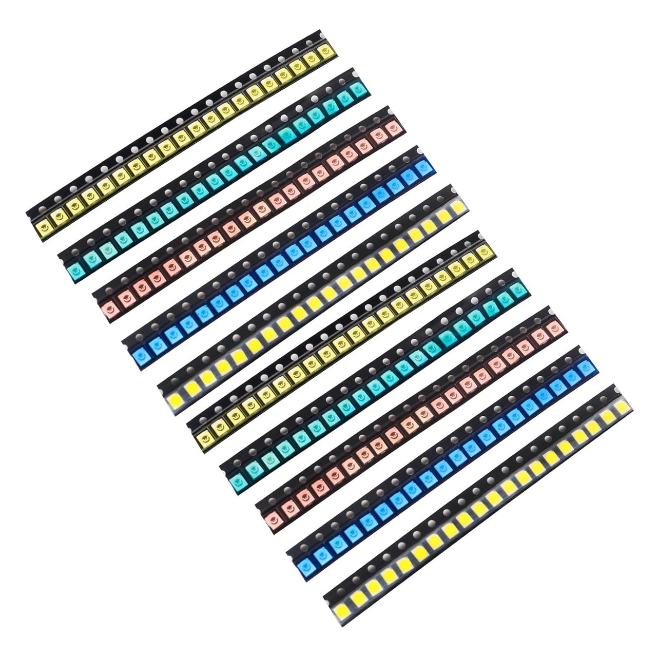 Діоди SMD LED 1210, набір 200шт, 5 кольорів по 40 шт, для стрічок та індикацї, фото 1